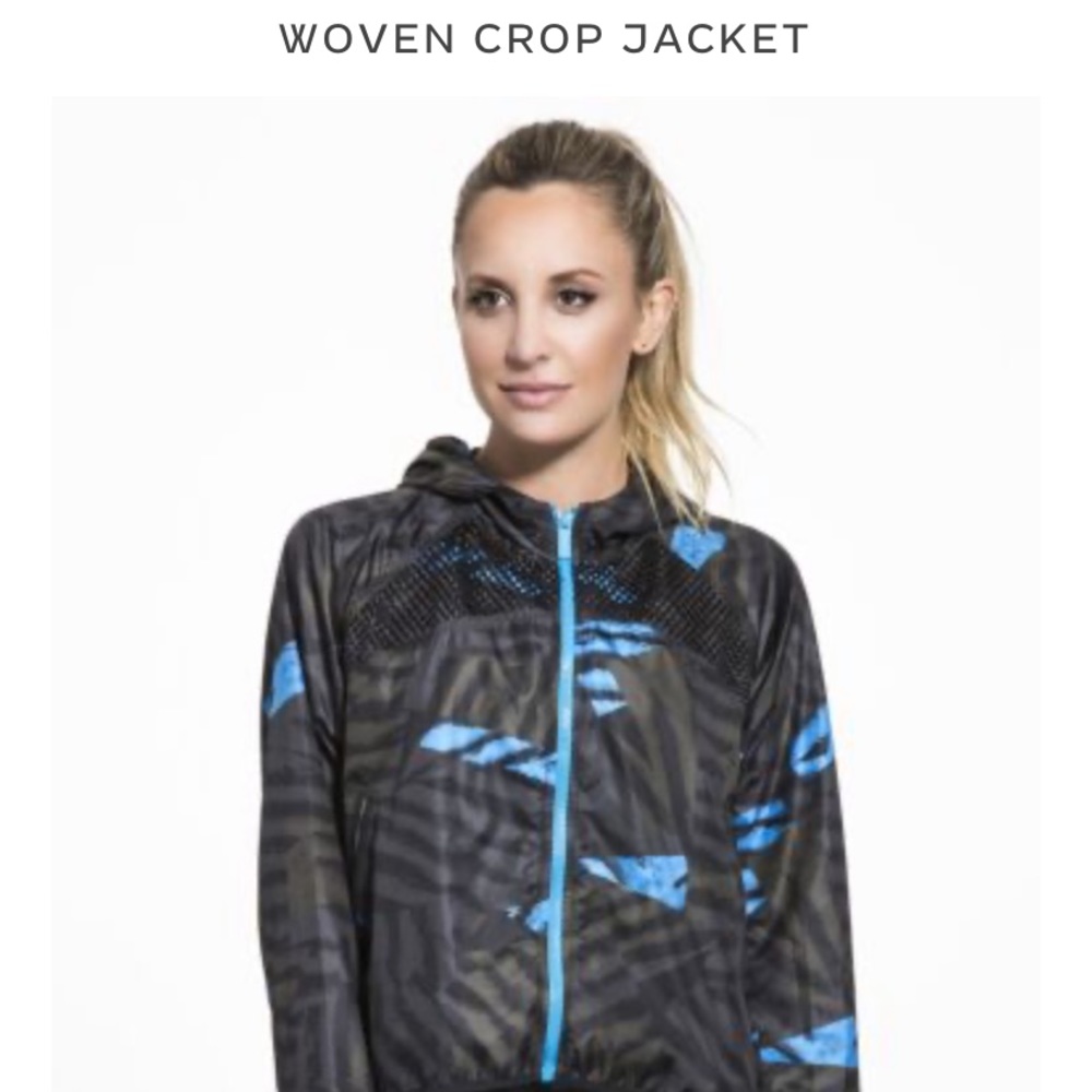 Alala woven workout jacket in bolt stripe XS